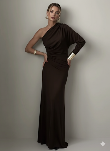 Mozision Inclined Shoulder One Sleeve Sexy Maxi Dress Women Fashion Skew Collar Backless Irregular Ruched Club Party Long Dress