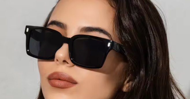 Retro Square Black Lens Sunglasses Women Luxury Brand Designer Fashion Rectangle Eyewear Men Outdoor Oculos De Sol UV400