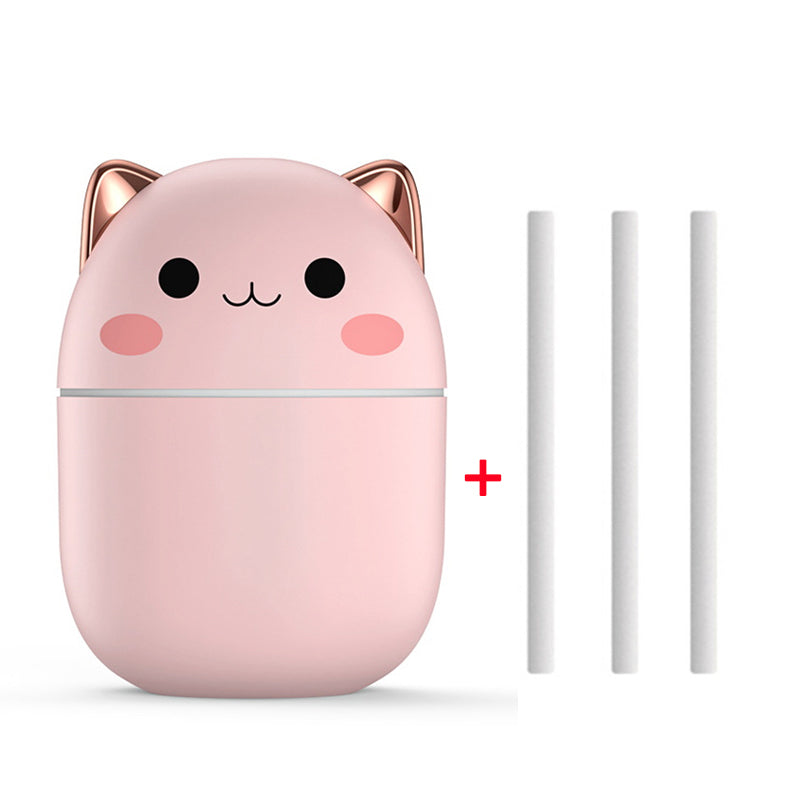 Air Humidifier Cute Cat Ultra-Silent USB Office Household Bedroom Car Aromatherapy Air Purifier With Led Cool Mist Spray