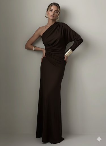 Mozision Inclined Shoulder One Sleeve Sexy Maxi Dress Women Fashion Skew Collar Backless Irregular Ruched Club Party Long Dress