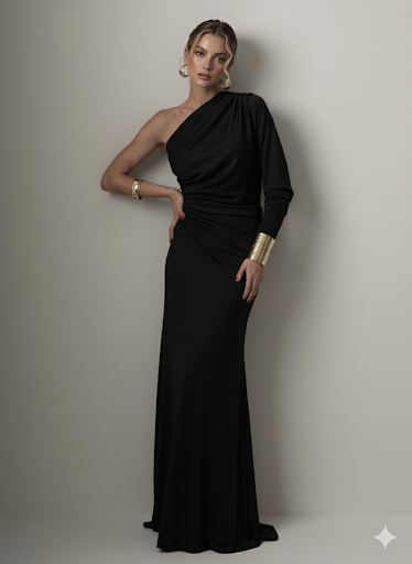 Mozision Inclined Shoulder One Sleeve Sexy Maxi Dress Women Fashion Skew Collar Backless Irregular Ruched Club Party Long Dress