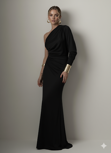 Mozision Inclined Shoulder One Sleeve Sexy Maxi Dress Women Fashion Skew Collar Backless Irregular Ruched Club Party Long Dress