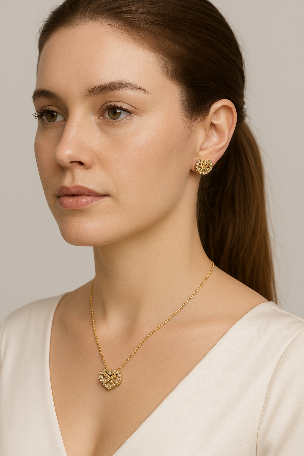 Infinity Heart Necklace and Earring set