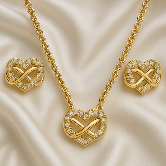 Infinity Heart Necklace and Earring set