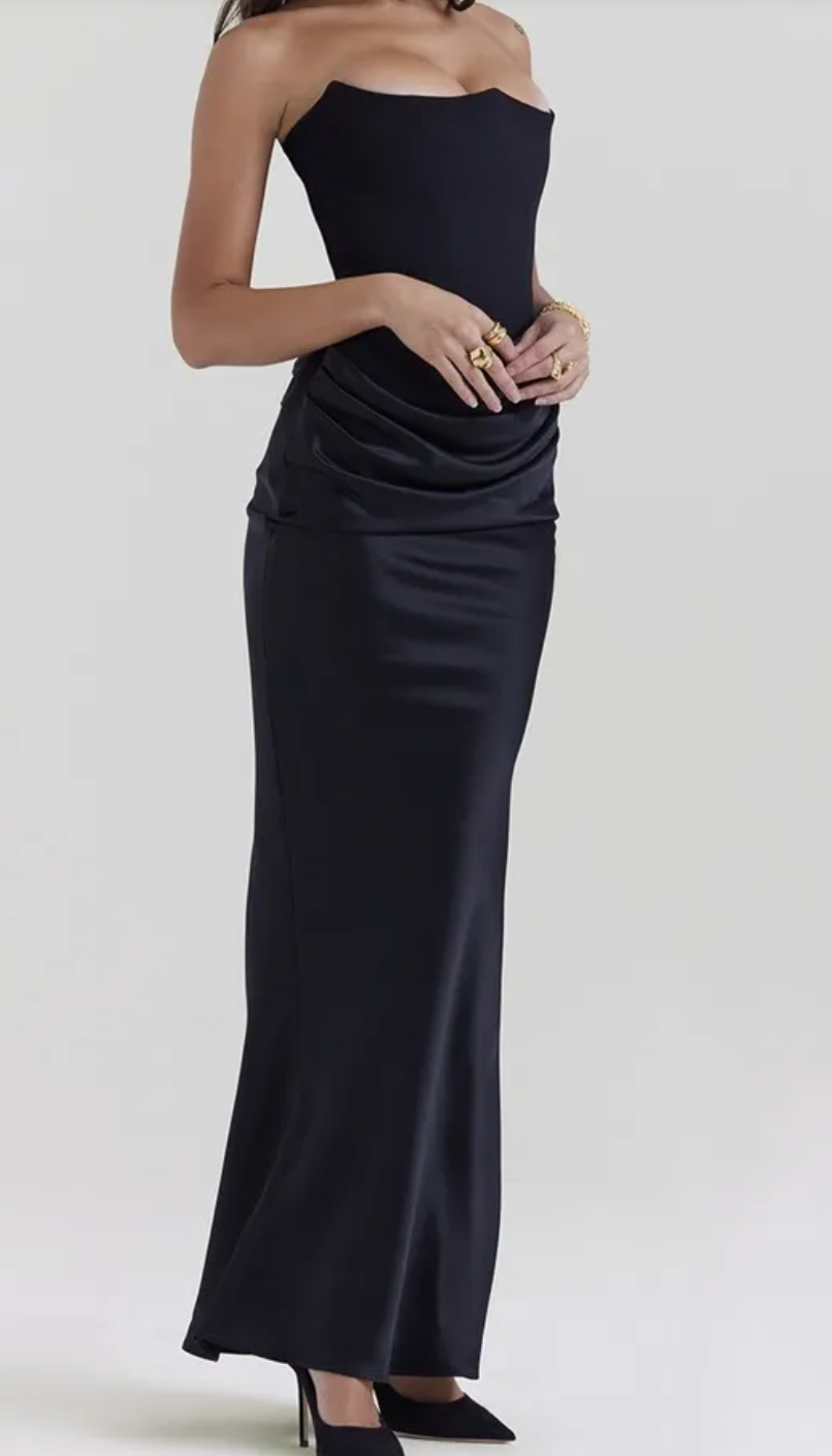 Slim Tube Top Long Dress Sexy Fashion Bandeau Backless Party Evening Dresses For Women Clothing