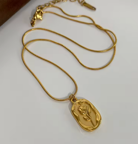 Tulip Rose Pendant Necklace