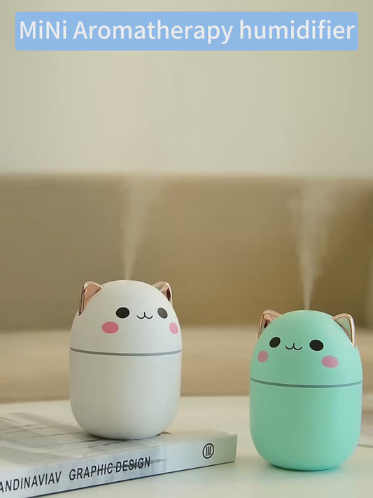 Air Humidifier Cute Cat Ultra-Silent USB Office Household Bedroom Car Aromatherapy Air Purifier With Led Cool Mist Spray